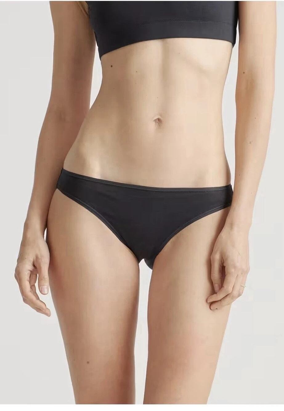 Quince Women's Organic Cotton Bikini Panties 6-pk Black/White/Blue NEW ~ Size XS